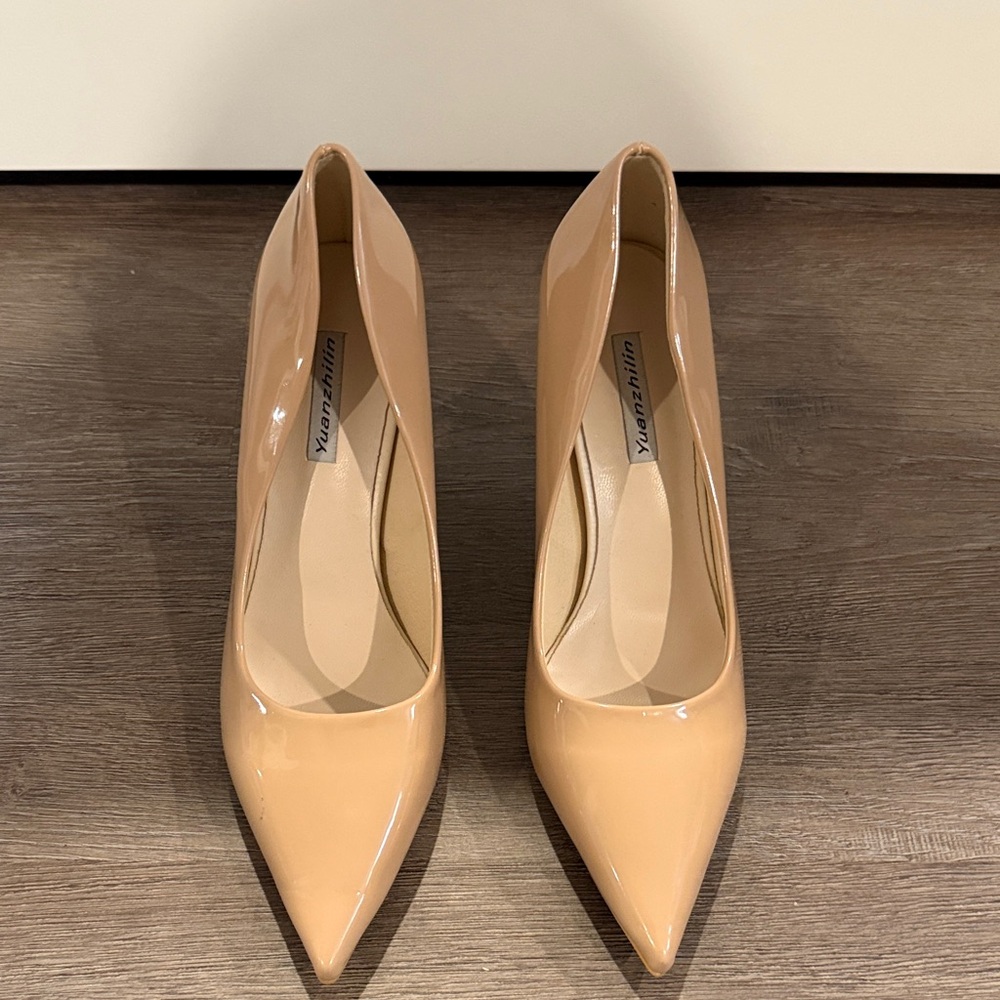 SHEIN Nude Patent Leather Heels